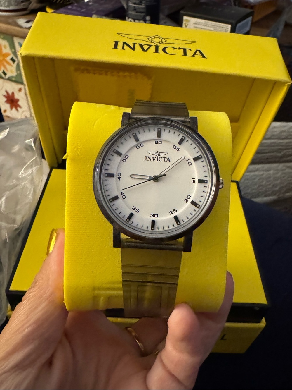 NEW IN BOX Invicta Angel 50752 Transparent Black Unisex Watch 40mm gift box